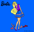 Dibujo Barbie y su colección de zapatos pintado por lulii