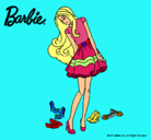 Dibujo Barbie y su colección de zapatos pintado por chochis