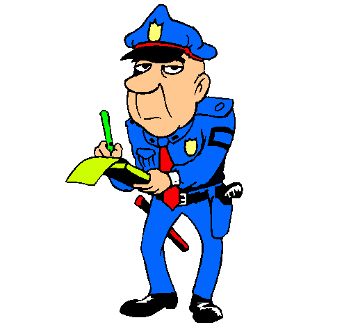 Dibujo Policía haciendo multas pintado por tincho