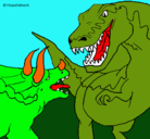 Dibujo Lucha de dinosaurios pintado por smar