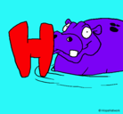 Dibujo Hipopótamo pintado por liseth