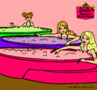 Dibujo Barbie y sus amigas en el jacuzzi pintado por valeria123