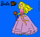 Dibujo Barbie vestida de novia pintado por saioa2