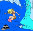 Dibujo Barbie practicando surf pintado por yahira