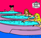 Dibujo Barbie y sus amigas en el jacuzzi pintado por sopi-linda