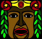 Dibujo Máscara Maya pintado por viancalee