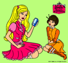 Dibujo Barbie con el teléfono móvil pintado por ireneecool