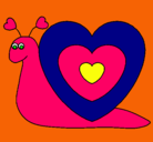 Dibujo Caracol corazón pintado por ardilla