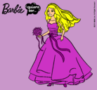 Dibujo Barbie vestida de novia pintado por lala07