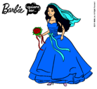 Dibujo Barbie vestida de novia pintado por aidajose