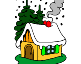 Dibujo Casa en la nieve pintado por casita