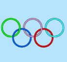 Dibujo Anillas de los juegos olimpícos pintado por cortes7