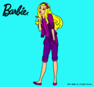 Dibujo Barbie con look casual pintado por amalia