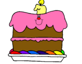 Dibujo Pastel de cumpleaños pintado por arizbeth