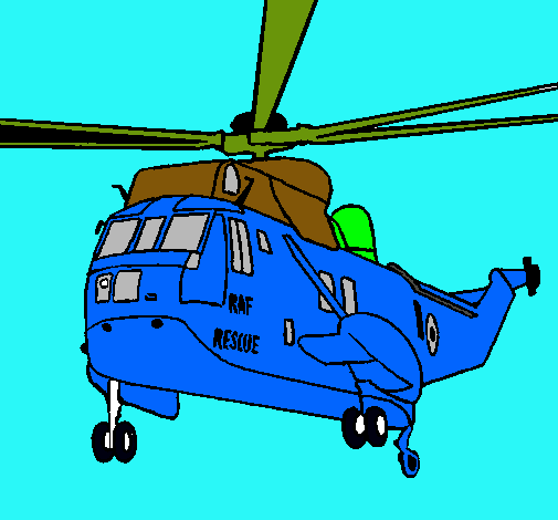 Dibujo Helicóptero al rescate pintado por isra