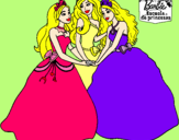Dibujo Barbie y sus amigas princesas pintado por Jesu