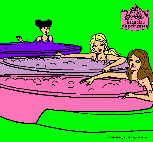 Barbie y sus amigas en el jacuzzi