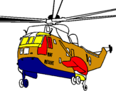 Dibujo Helicóptero al rescate pintado por welligton