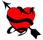 Dibujo Corazón con flecha pintado por colgate