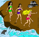 Dibujo Barbie y sus amigas en la playa pintado por johemy