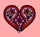 Dibujo Corazón de flores pintado por camix