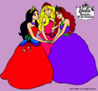 Dibujo Barbie y sus amigas princesas pintado por pivones