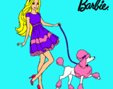 Dibujo Barbie paseando a su mascota pintado por MarianaL