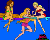 Dibujo Barbie y sus amigas pintado por gnomo