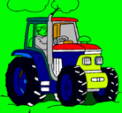 Dibujo Tractor en funcionamiento pintado por ZRAMOS