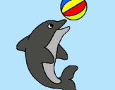 Dibujo Delfín jugando con una pelota pintado por mailyn.