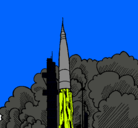 Dibujo Lanzamiento cohete pintado por joaco12