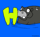 Dibujo Hipopótamo pintado por milca