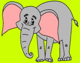 Dibujo Elefante feliz pintado por uooo996
