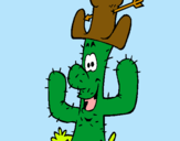 Dibujo Cactus con sombrero pintado por Odiosa