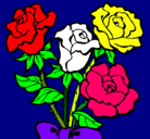 Dibujo Ramo de rosas pintado por cleidi