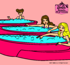 Dibujo Barbie y sus amigas en el jacuzzi pintado por lorenika121