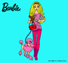 Dibujo Barbie con sus mascotas pintado por amorsito