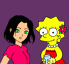 Dibujo Sakura y Lisa pintado por palithax