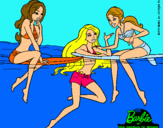 Dibujo Barbie y sus amigas pintado por flica