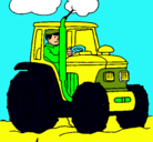 Dibujo Tractor en funcionamiento pintado por nhggjhgdgefe