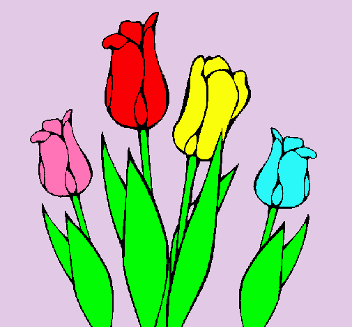 Dibujo Tulipanes pintado por grease