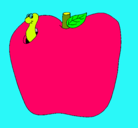 Dibujo Gusano en la fruta pintado por 142539848