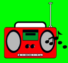 Dibujo Radio cassette 2 pintado por veliz