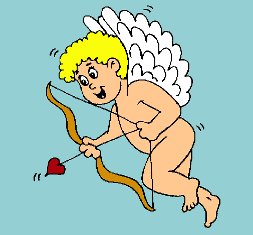 Cupido con grandes alas