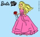 Dibujo Barbie vestida de novia pintado por pequita