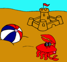 Dibujo Playa 2 pintado por castillo
