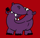 Dibujo Hipopótamo pintado por mgfk