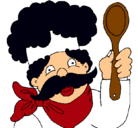 Dibujo Chef con bigote pintado por helenuxi