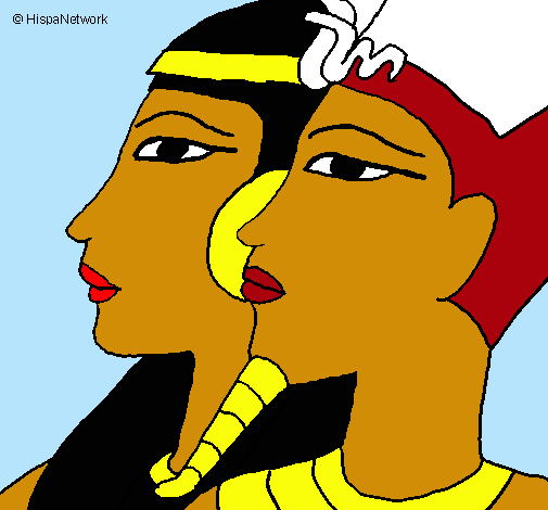 Dibujo Ramsés y Nefertiti pintado por viancalee