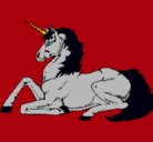 Dibujo Unicornio sentado pintado por milenamil